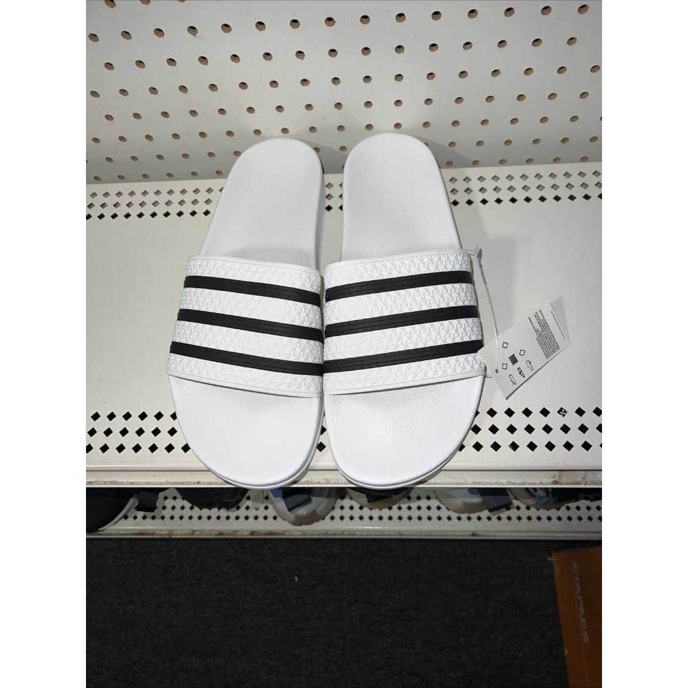 Adidas Adilette Mens Sport Sandals Slides Flip Flops Size 11 White Black 280648 - Picture 4 of 8